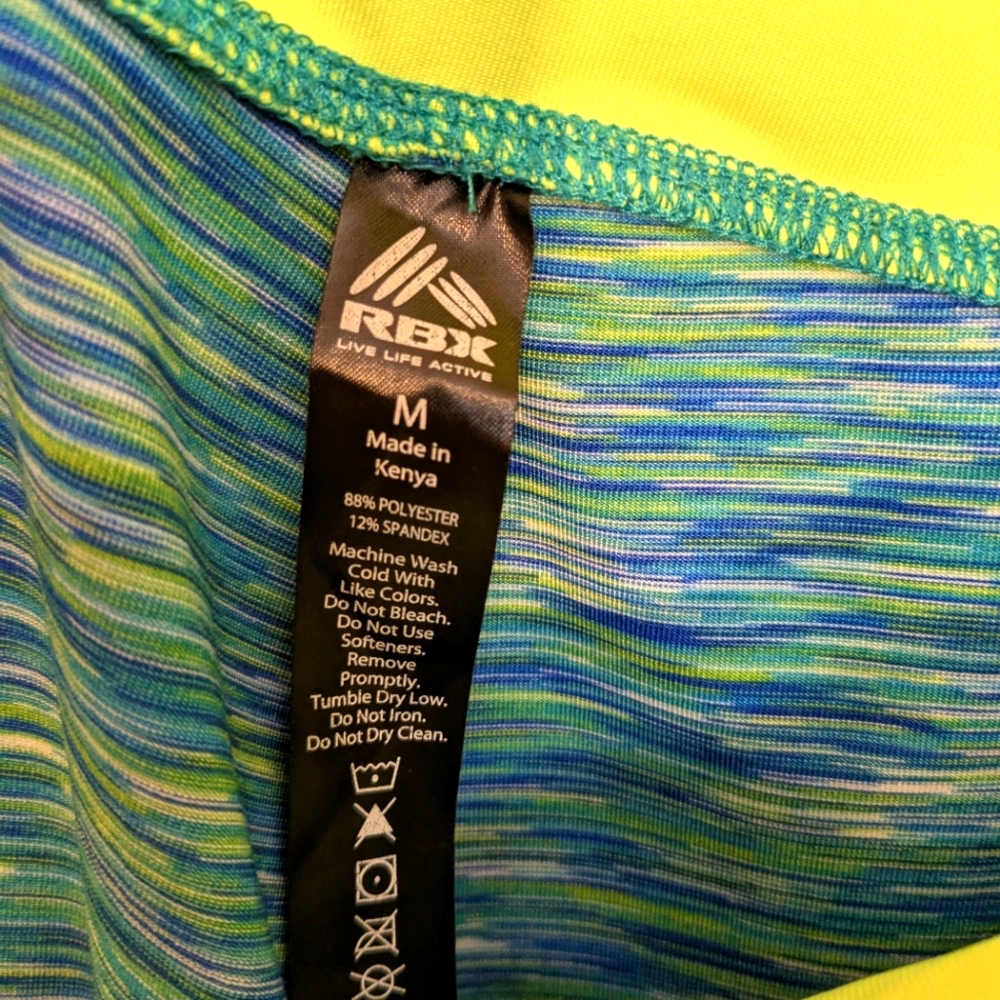 Reebok Bundle Women Medium Leggings Blue Green, Shorts Gray Pink Running Yoga - Picture 8 of 11